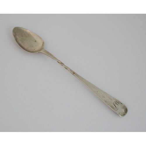 176 - A rare Scottish Provincial silver twist mash spoon