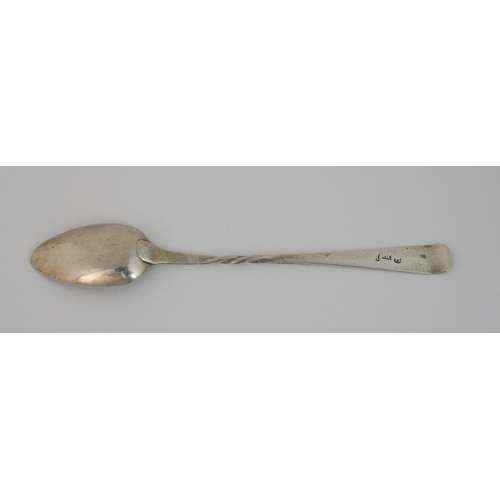 176 - A rare Scottish Provincial silver twist mash spoon