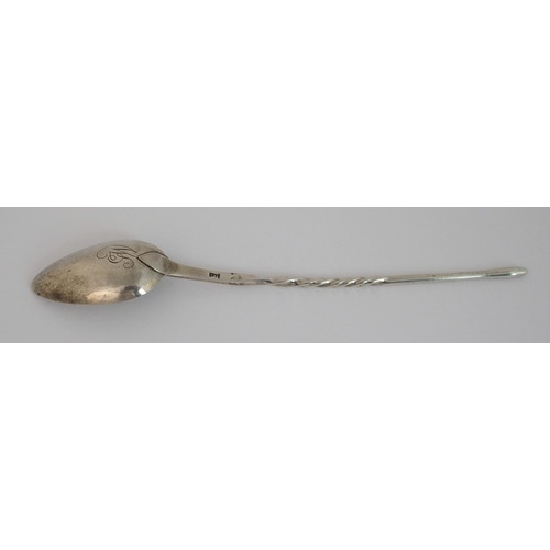 180 - A rare Scottish Provincial silver mash spoon