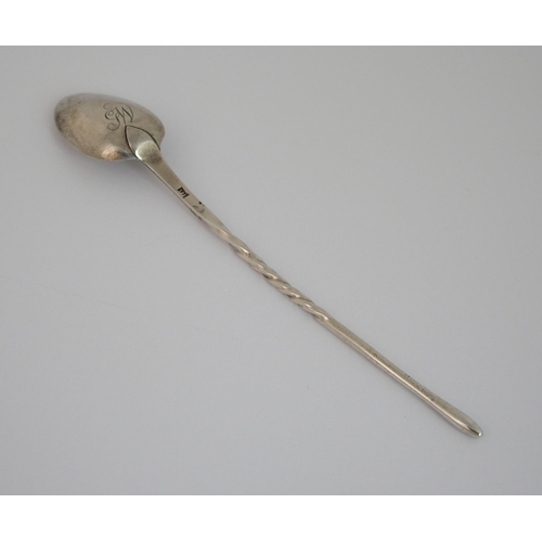 180 - A rare Scottish Provincial silver mash spoon