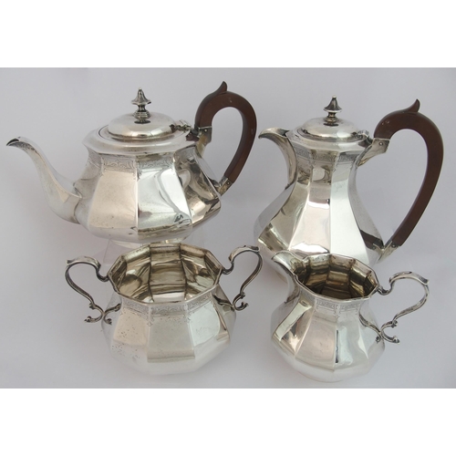 183 - A four piece silver tea service