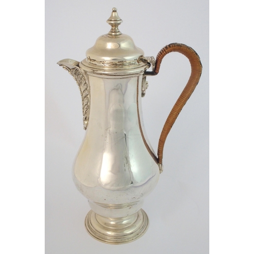 185 - A George V silver coffee pot