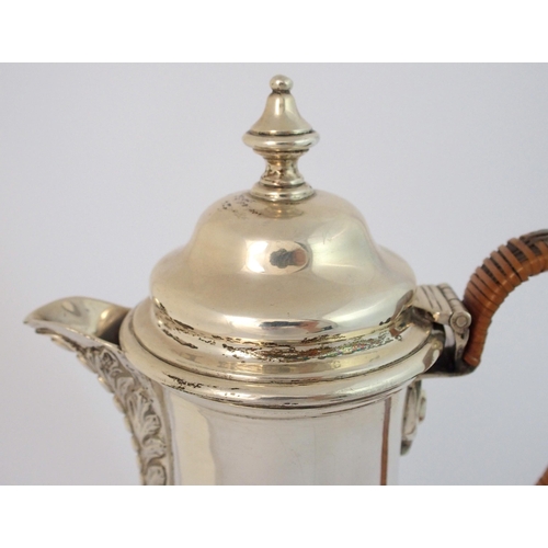 185 - A George V silver coffee pot