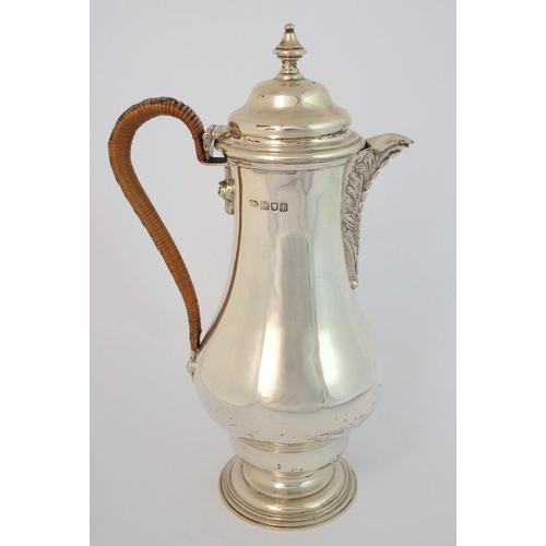 185 - A George V silver coffee pot