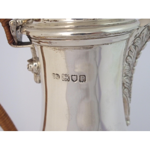 185 - A George V silver coffee pot