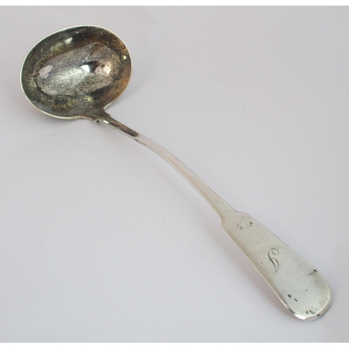 188 - A Scottish provincial silver soup ladle