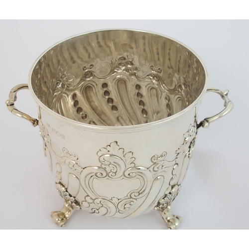 198 - A late Victorian silver two handled biscuit box and cover