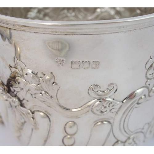 198 - A late Victorian silver two handled biscuit box and cover