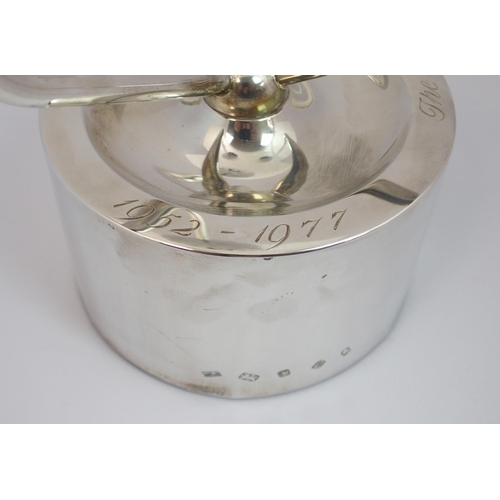 201 - The Queen's 1977 Jubilee silver table lamp