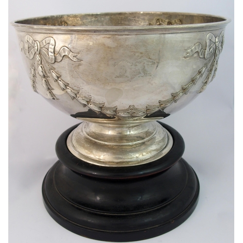 202 - A large silver punch bowl