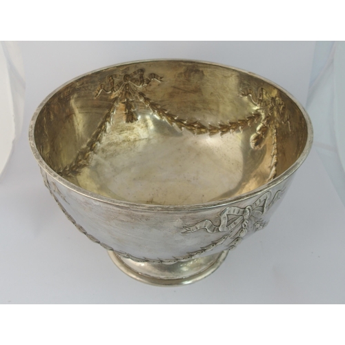 202 - A large silver punch bowl