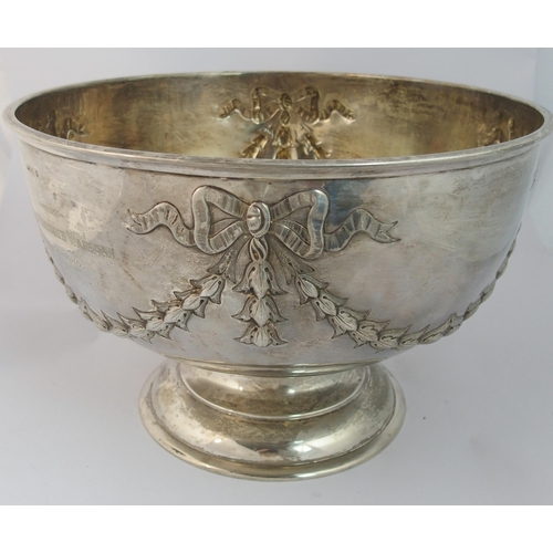 202 - A large silver punch bowl