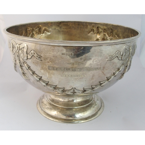 202 - A large silver punch bowl