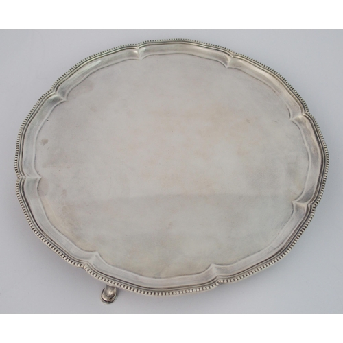 205 - A silver card tray