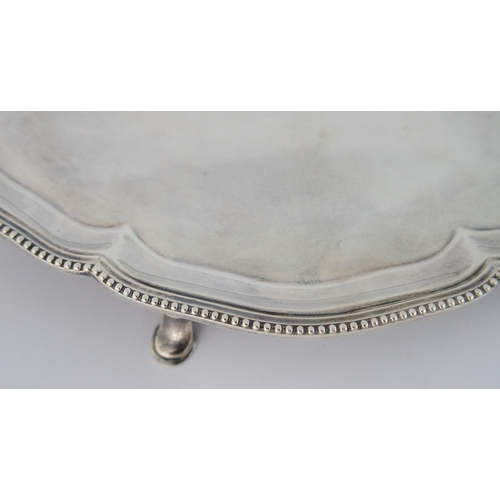 205 - A silver card tray