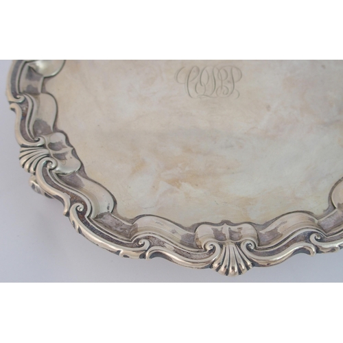 205 - A silver card tray