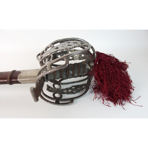 260 - A Victorian basket hilted broadsword