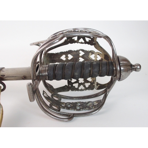 261 - A Victorian basket hilted broadsword