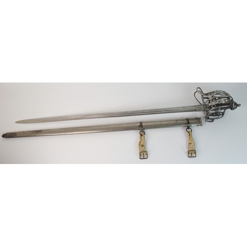 261 - A Victorian basket hilted broadsword