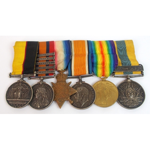 264 - Queen Victoria Sudan  South Africa and WWI group of medals 21st and 17th Lancers