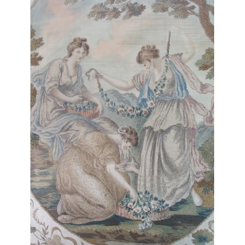 294 - A Victorian silkwork embroidered panel