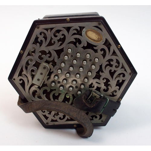 305 - A C. Wheatstone & Co forty-eight button concertina