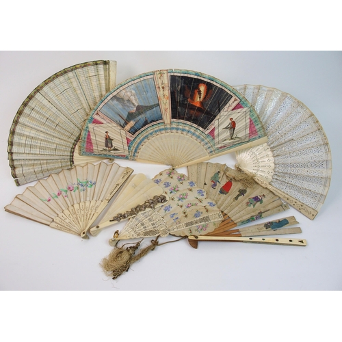 310 - Seven various early decorative fans