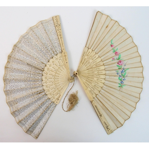 310 - Seven various early decorative fans