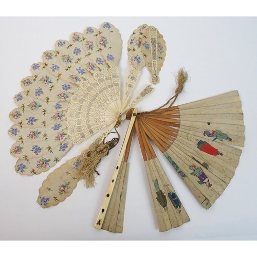 310 - Seven various early decorative fans