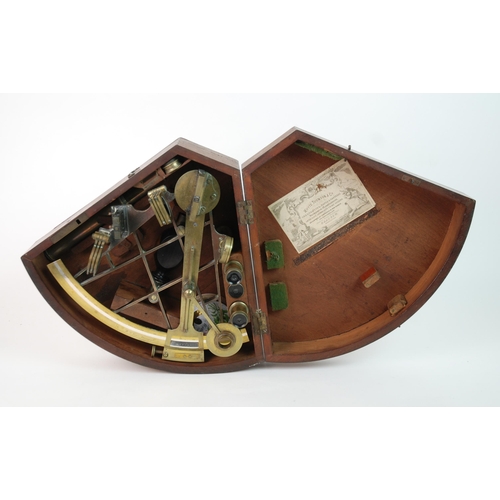 319 - A cased W C Cox brass sextant