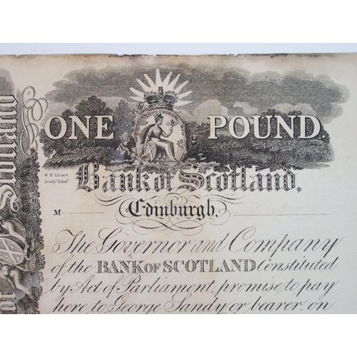 331 - Bank of Scotland proof one pound note circa 1880