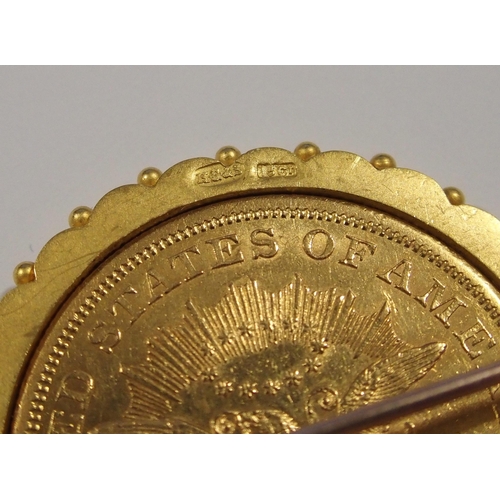 335 - An 1857S USA Liberty head gold 20 dollars