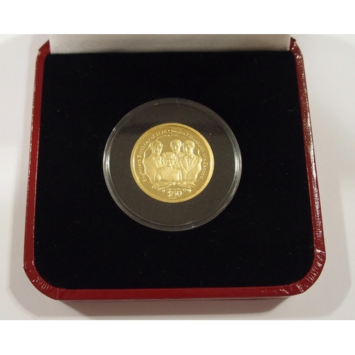 337 - A 2006 British Virgin islands proof gold 50 dollars