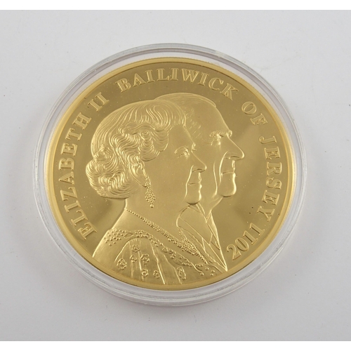 338 - A 2011 Elizabeth II Jersey proof 5oz gold ten pounds