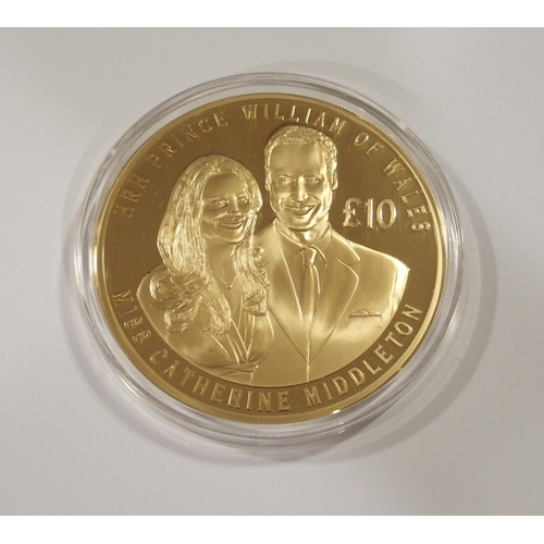 339 - A 2011 Royal Wedding Jersey proof 5oz gold ten pounds