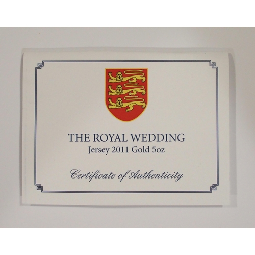 339 - A 2011 Royal Wedding Jersey proof 5oz gold ten pounds