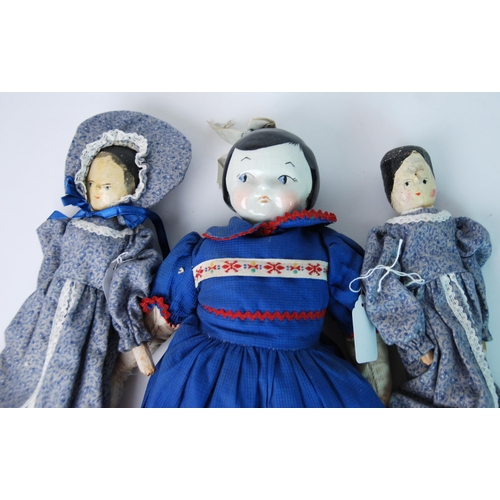 357 - Two Grodnertal wooden dolls