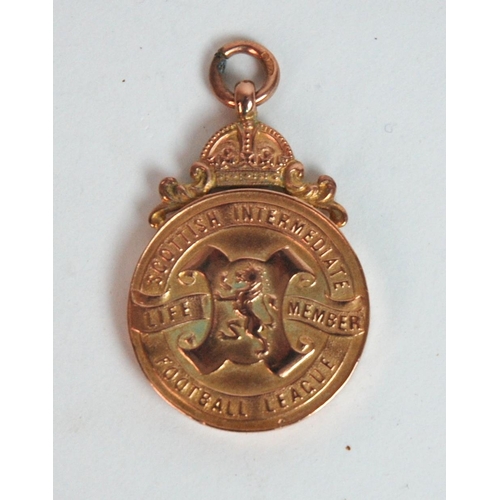 394 - A 9ct gold Scottish International Football League Medal