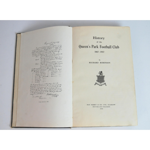 398 - Queen's Park Football Club: a Jubilee Dinner 1867-1917 Menu Card