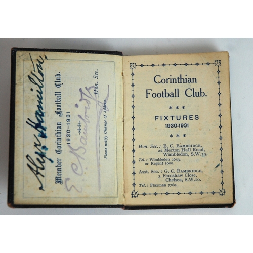 399 - Corinthian Football Club: a 1930-31 fixture booklet