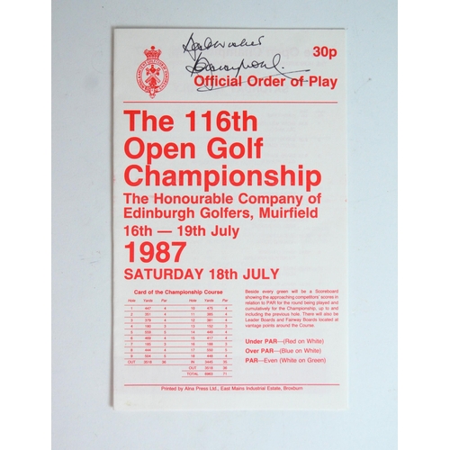 400 - A 1987 Open Golf Championship Order of Play Programme