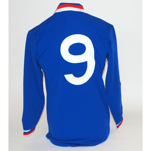 404 - A blue Colin Jackson 1981 Testimonial Rangers shirt