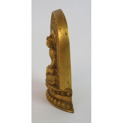 63 - A Chinese gilt bronze plaque of Buddha