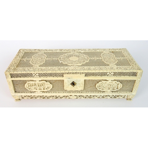 65 - A Cantonese ivory rectangular box