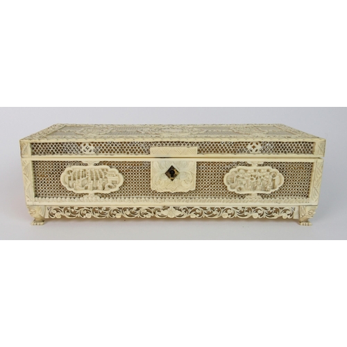 65 - A Cantonese ivory rectangular box