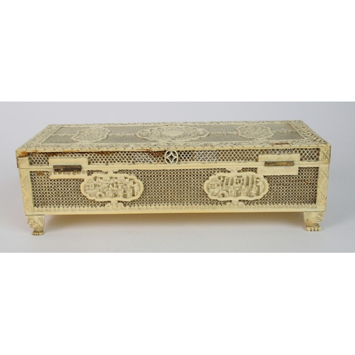 65 - A Cantonese ivory rectangular box