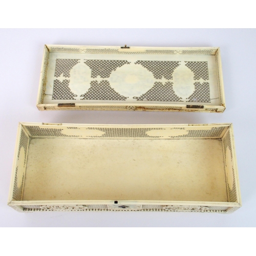 65 - A Cantonese ivory rectangular box