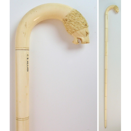 74 - An Indian ivory walking stick