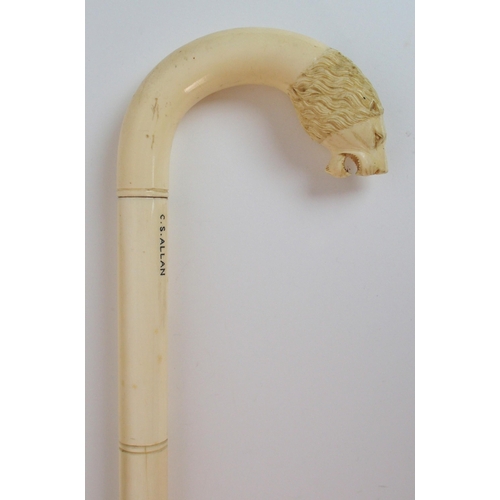 74 - An Indian ivory walking stick