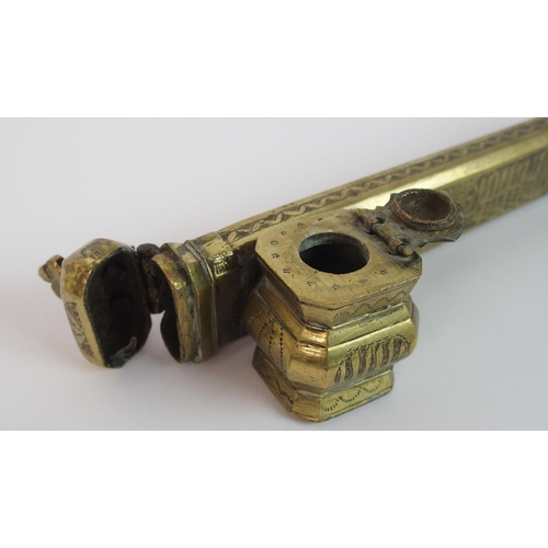 75 - A Persian brass qualmadan